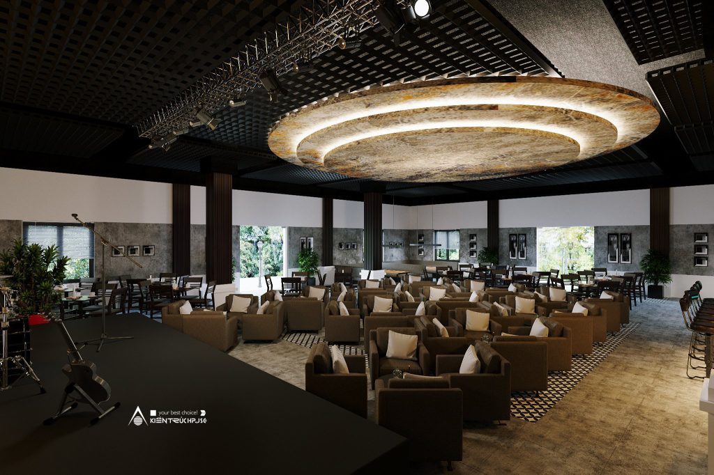 Phối cảnh tổng thể không gian nội thất, thể hiện trên 3D được thiết kế bởi CTY CP KIẾN TRÚC HP