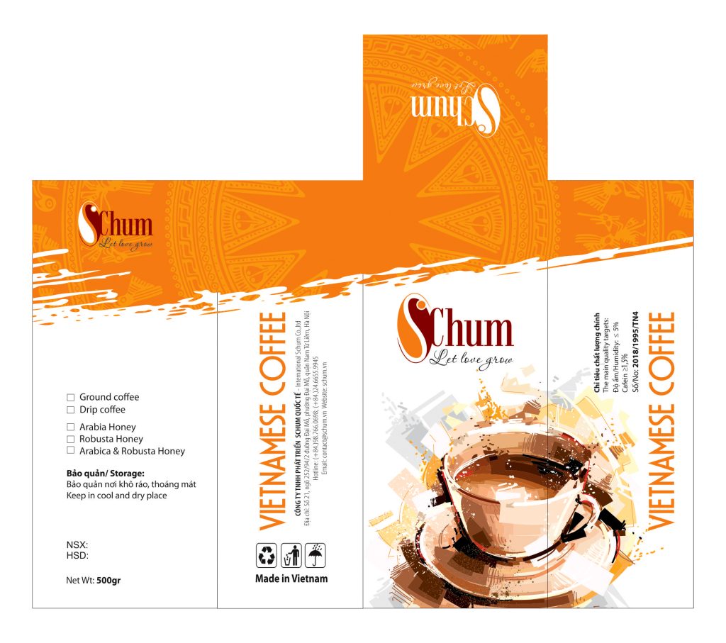 Nhãn mác sản phẩm SChum được thiết kế bởi KIẾN TRÚC HP
