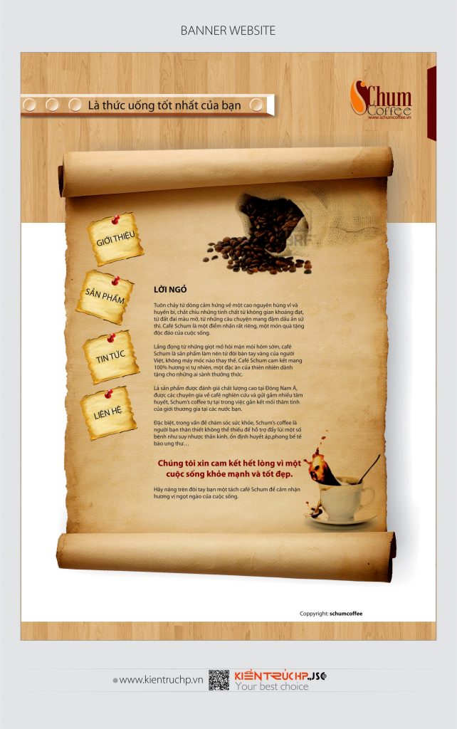 Banner website SCHUM được thiết kế bởi KIẾN TRÚC HP (Thương hiệu thiết kế năm 2006)