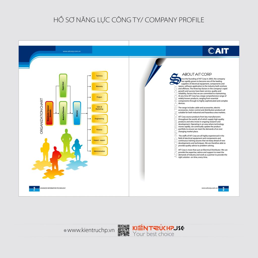 Hồ sơ Năng lực Công ty AIT được thiết kế bởi Cty CP Kiến Trúc HP