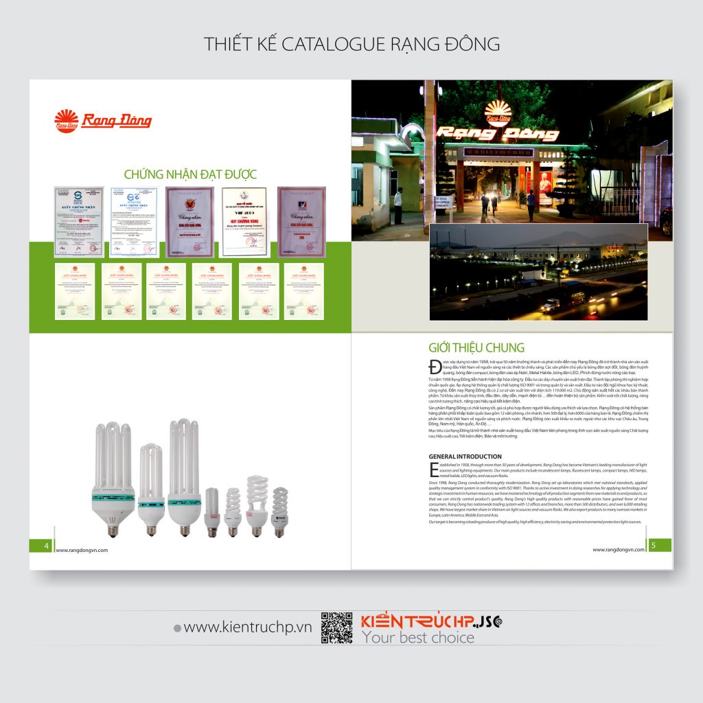 Catalogue Rạng Đông được thiết kế bởi CT CP KIẾN TRÚC HP (hoàn thành 2010)